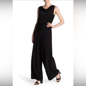 Vince Camuto Black Sleeveless Jumpsuit with Zip Detail